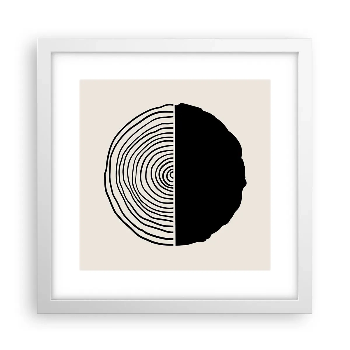 Plakat i hvid ramme - Halvt og halvt - 30x30 cm