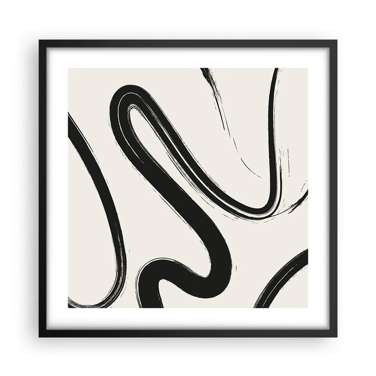 Plakat i sort ramme - Sort og hvid fantasifuldhed - 50x50 cm