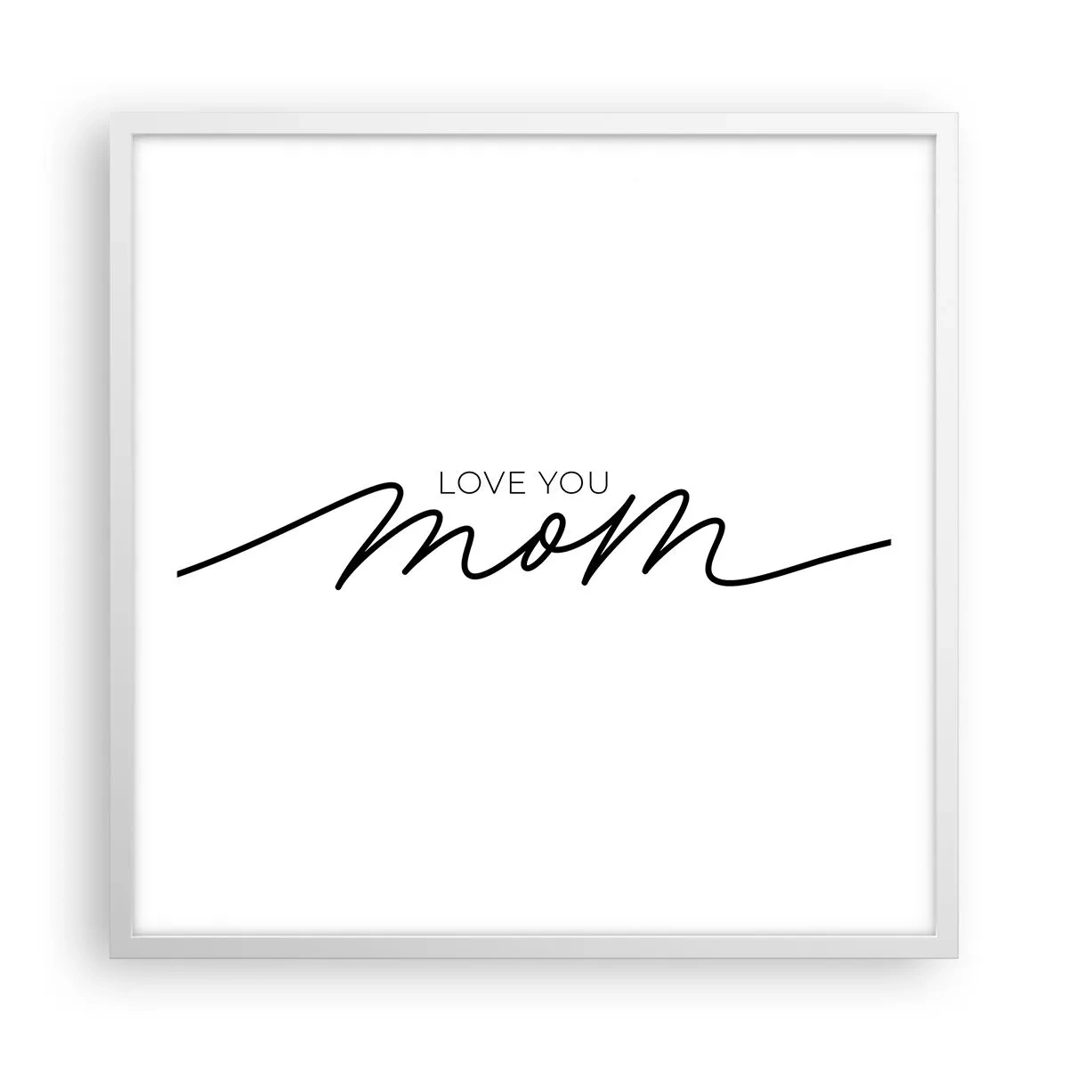 Plakat i hvid ramme - Stor følelse - 60x60 cm