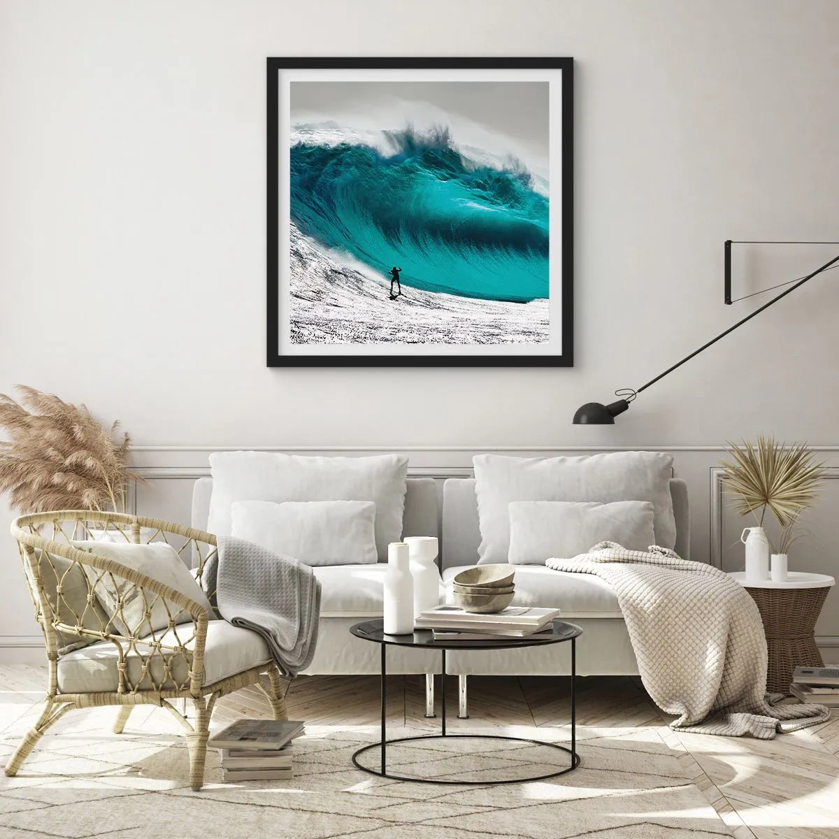 Plakat i sort ramme - Udfordring accepteret - 60x60 cm