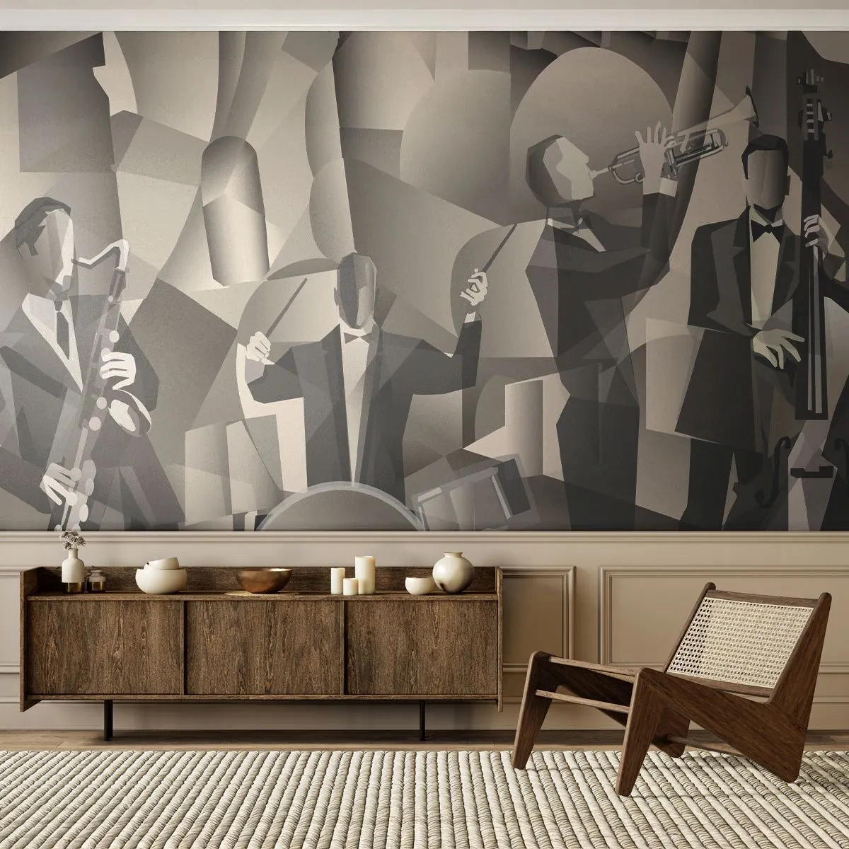 Fototapet Premium Canvas - I lydenes rum - Abstraktion, Band, Jazz - 100x70 cm