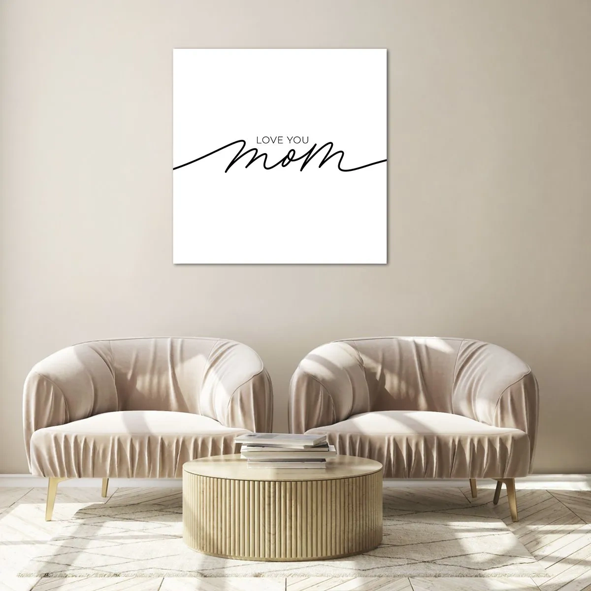 Billede på glas - Stor følelse - 50x50 cm