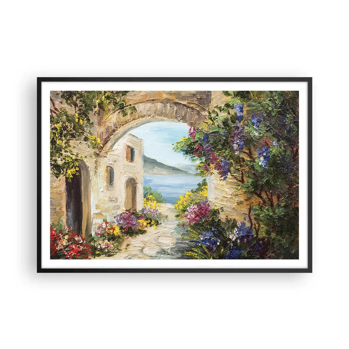 Plakat i sort ramme - Charmen af kystlandskabet - 100x70 cm