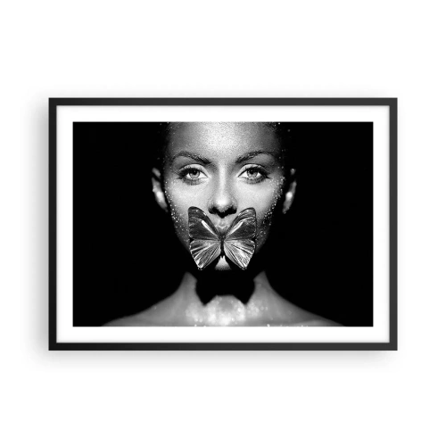 Plakat i sort ramme - Sommerfuglekys - 70x50 cm