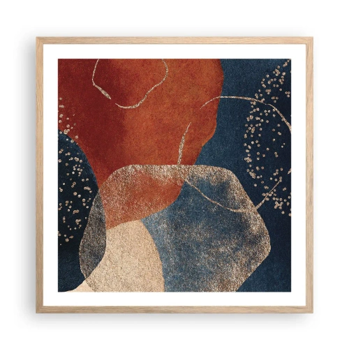 Plakat i ramme af lyst egetræ - Lethed i tilværelsen - 60x60 cm