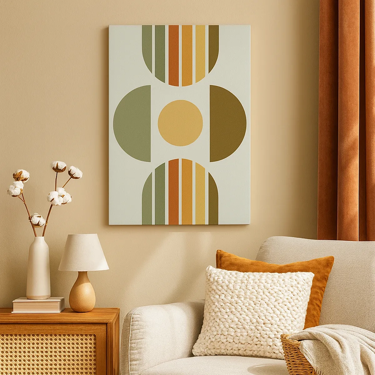 Lærredstryk - Billede på lærred - I jordfarver - 50x70 cm