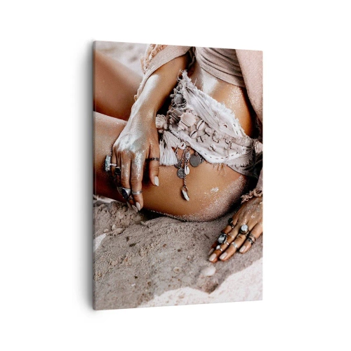 Lærredstryk - Billede på lærred - Kastet ud af bølgerne? - 50x70 cm