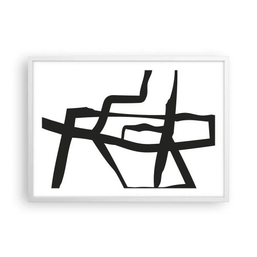 Plakat i hvid ramme - Sort og hvid konstruktion - 70x50 cm