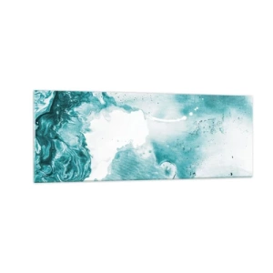 Billede på glas - Blå oversvømmelsesflader - 140x50 cm