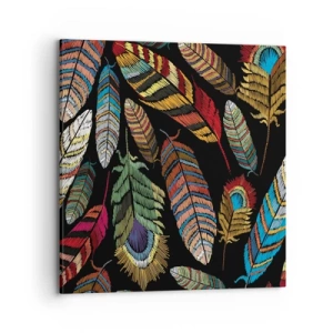 Lærredstryk - Billede på lærred - Fuglekarneval - 70x70 cm