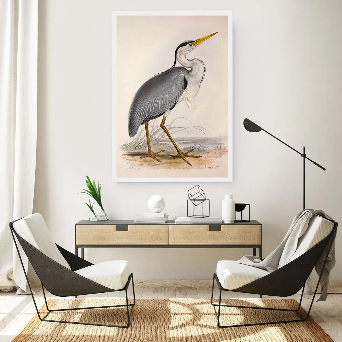 Plakat - Fiskehejre-charme - 50x70 cm