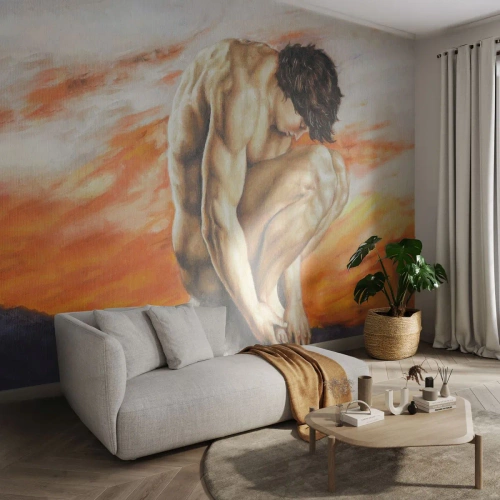 Fototapet Standard Eco - Sænket i sig selv - Legeme, Mand, Statue - 250x175 cm