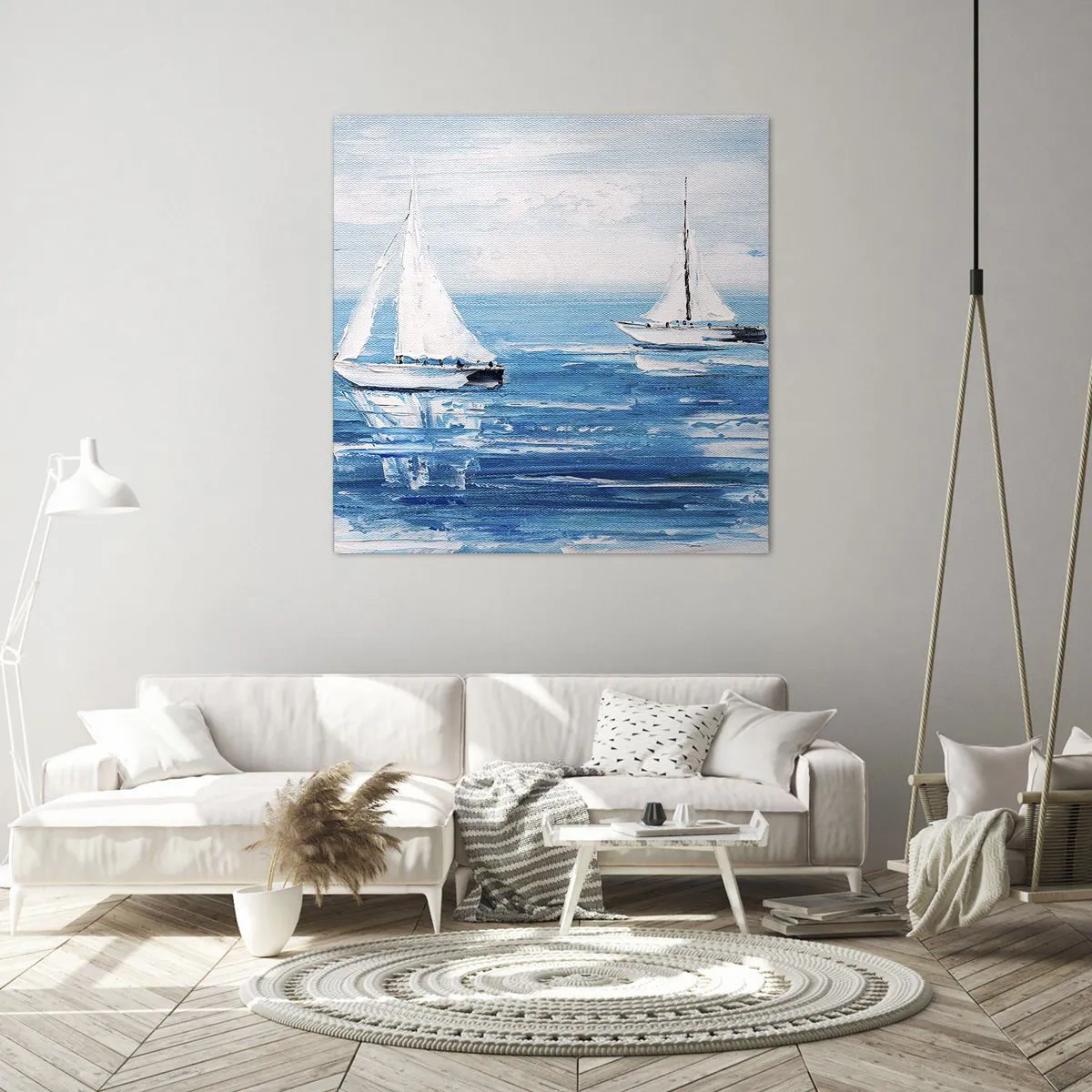 Lærredstryk - Billede på lærred - Med en ven ved din side - 50x50 cm