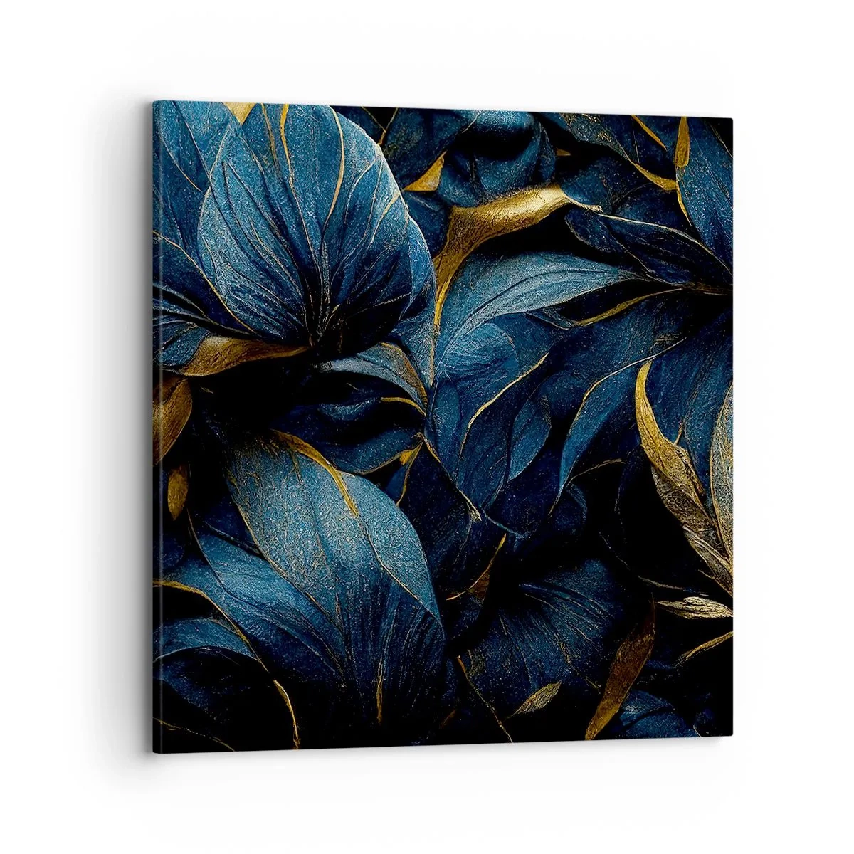 Lærredstryk - Billede på lærred - Foret med guld - 70x70 cm