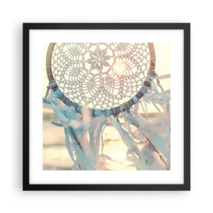 Plakat i sort ramme - Totem med blonder - 40x40 cm