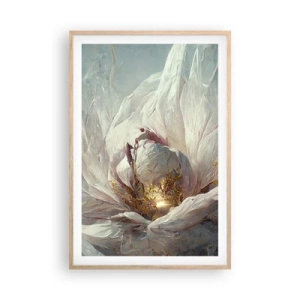 Plakat i ramme af lyst egetræ - Blomstrer en gang om hundrede år - 61x91 cm