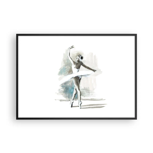 Plakat i sort ramme - Fortryllet til en svane - 100x70 cm