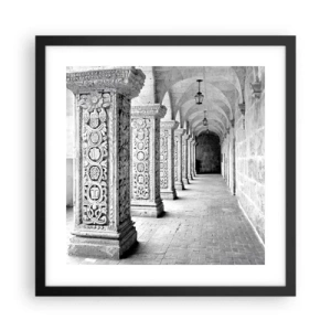 Plakat i sort ramme - Og hvor går det hen...? - 40x40 cm