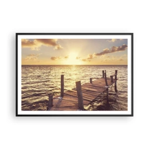 Plakat i sort ramme - Gyldent land af blidhed - 100x70 cm