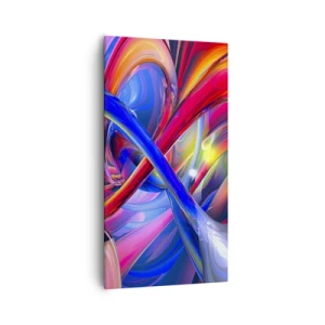 Lærredstryk - Billede på lærred - En dans af farver - 55x100 cm