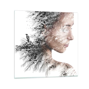 Billede på glas - Skovens ånd - 40x40 cm