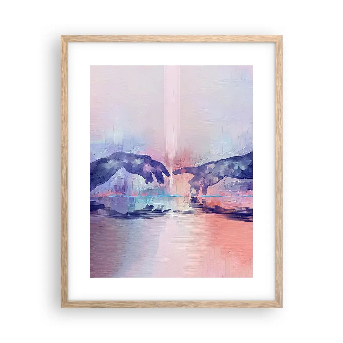 Plakat i ramme af lyst egetræ - Den guddommelige gnist af liv - 40x50 cm