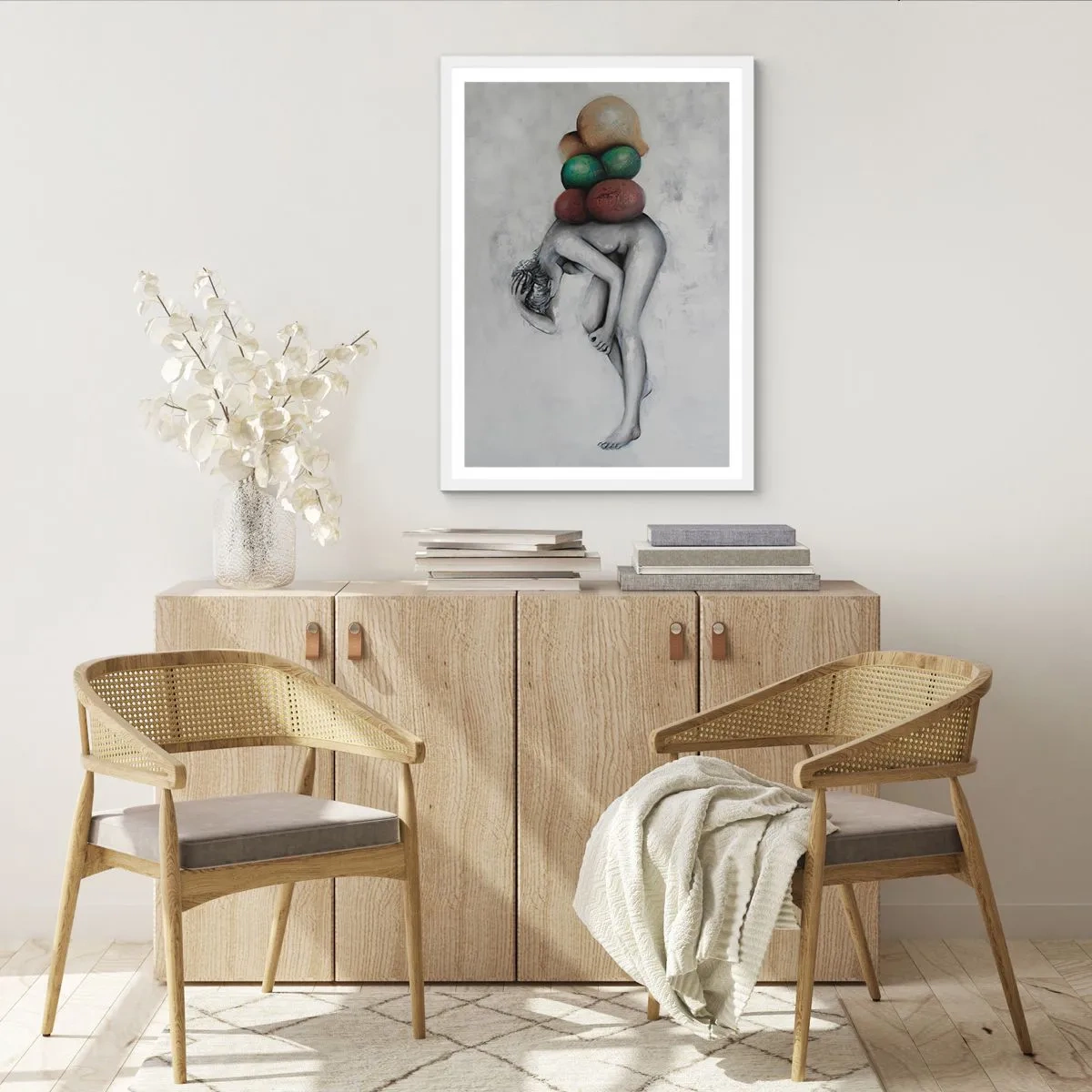 Plakat i hvid ramme - Livets byrde - 61x91 cm