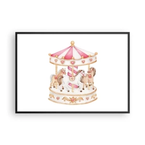 Plakat i sort ramme - Barndommens søde verden - 100x70 cm