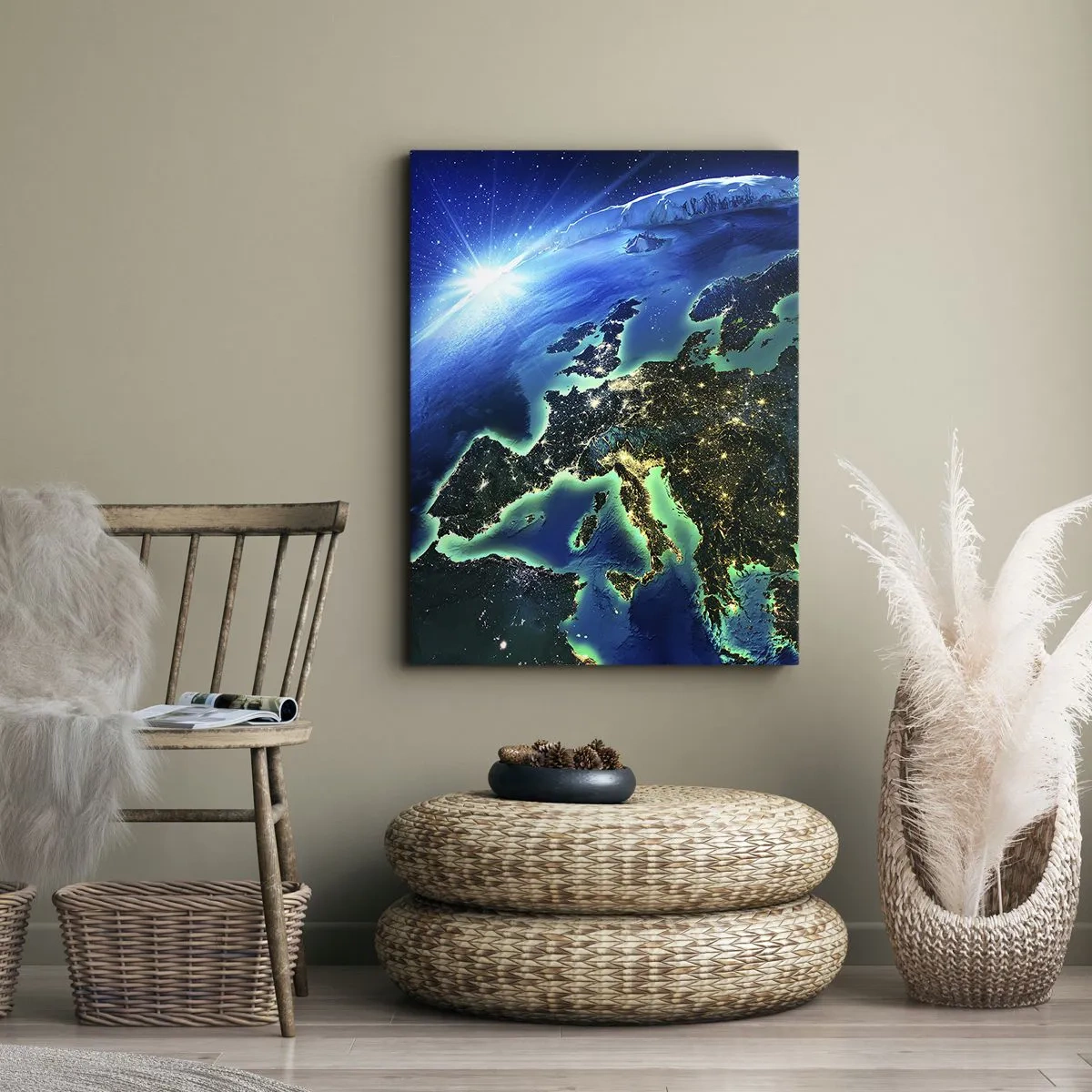Lærredstryk - Billede på lærred - Et funklende Europa - 50x70 cm