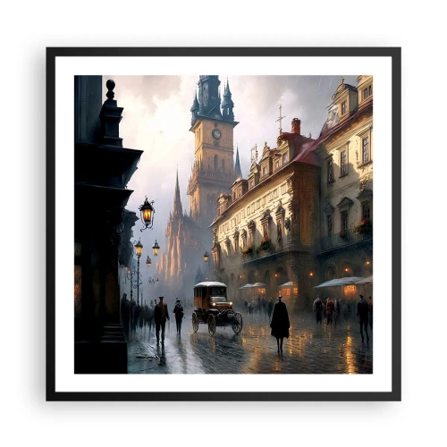 Plakat i sort ramme - Magien i en aften i Prag - 60x60 cm