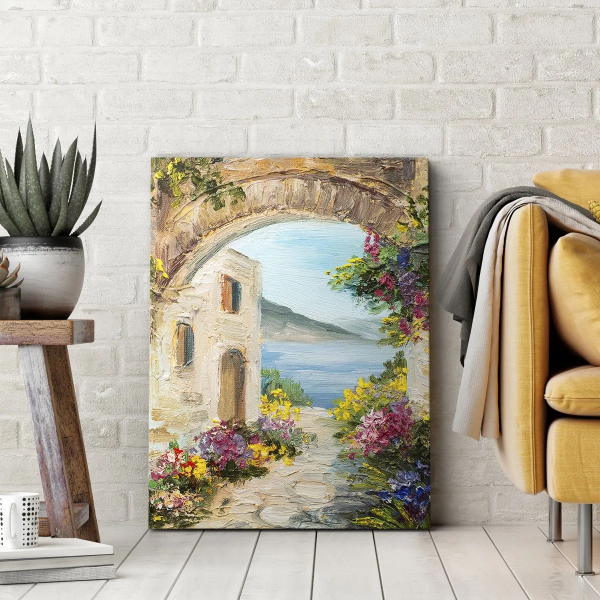 Lærredstryk - Billede på lærred - Charmen af kystlandskabet - 80x120 cm