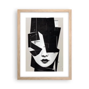 Plakat i ramme af lyst egetræ - Dybt skjult - 30x40 cm