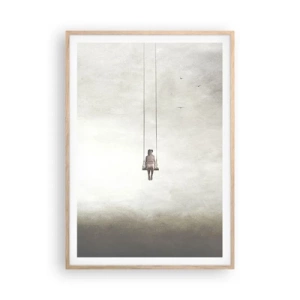 Plakat i ramme af lyst egetræ - Barnet i os selv - 70x100 cm