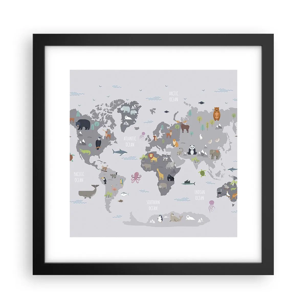 Plakat i sort ramme - Fortæl mig, hvor du er fra... - 30x30 cm