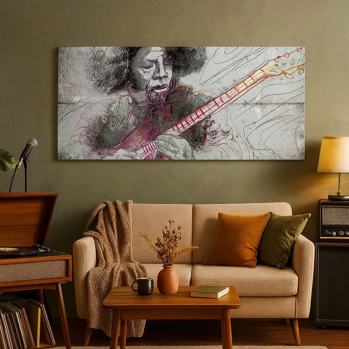 Lærredstryk - Billede på lærred - På musikkens bølger - 30x30 cm