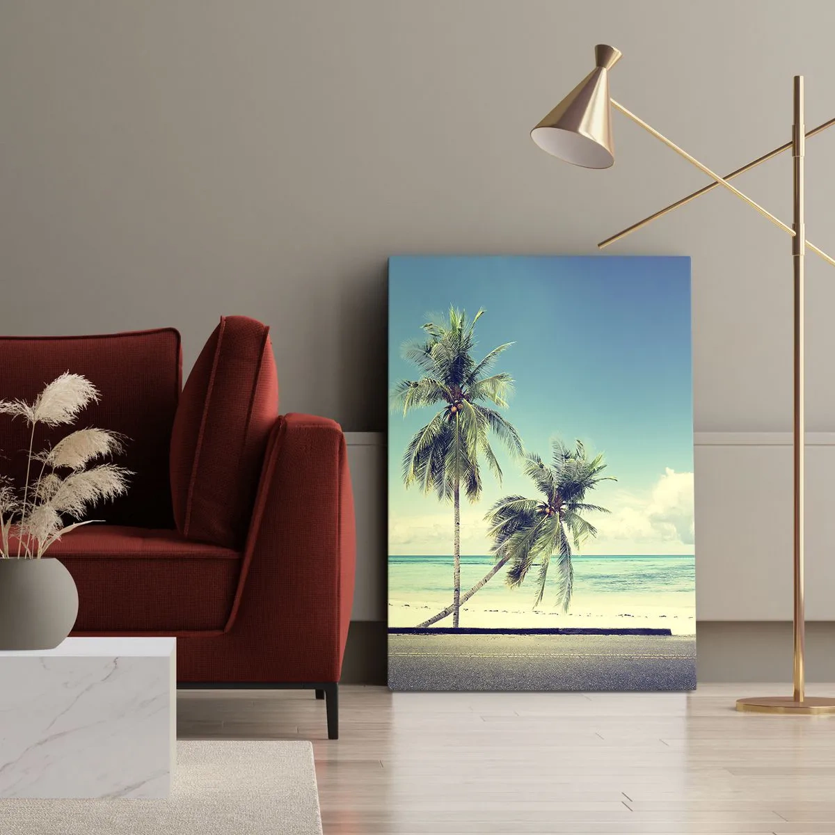 Lærredstryk - Billede på lærred - Ferietid til at starte - 50x70 cm