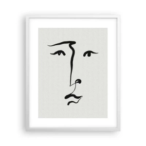 Plakat i hvid ramme - Portræt i én linje - 40x50 cm