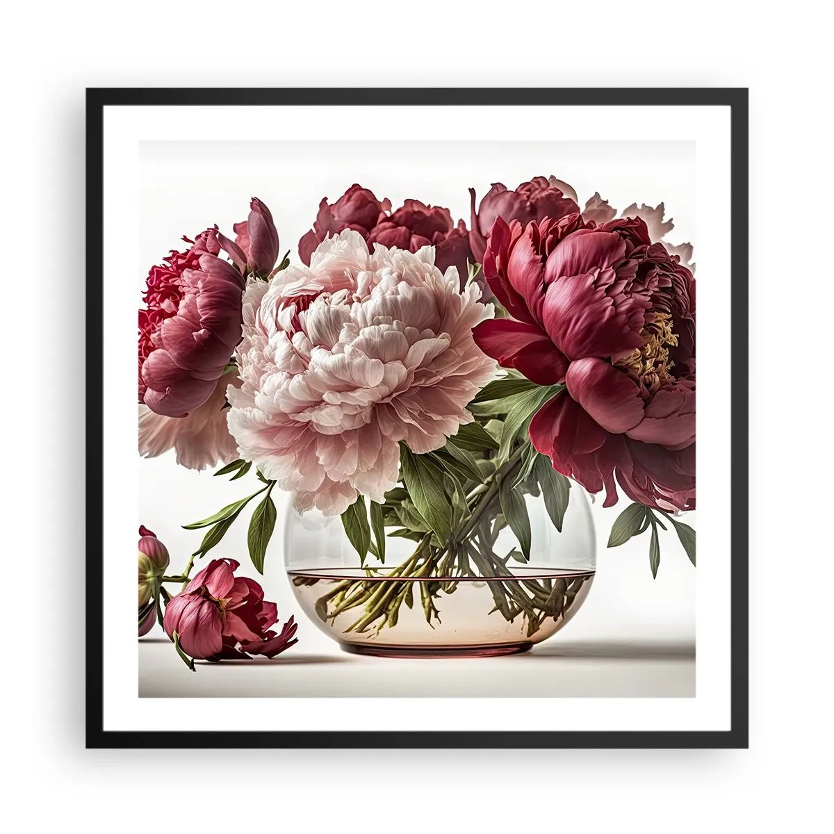 Plakat i sort ramme - I fuldt flor af skønhed - 60x60 cm