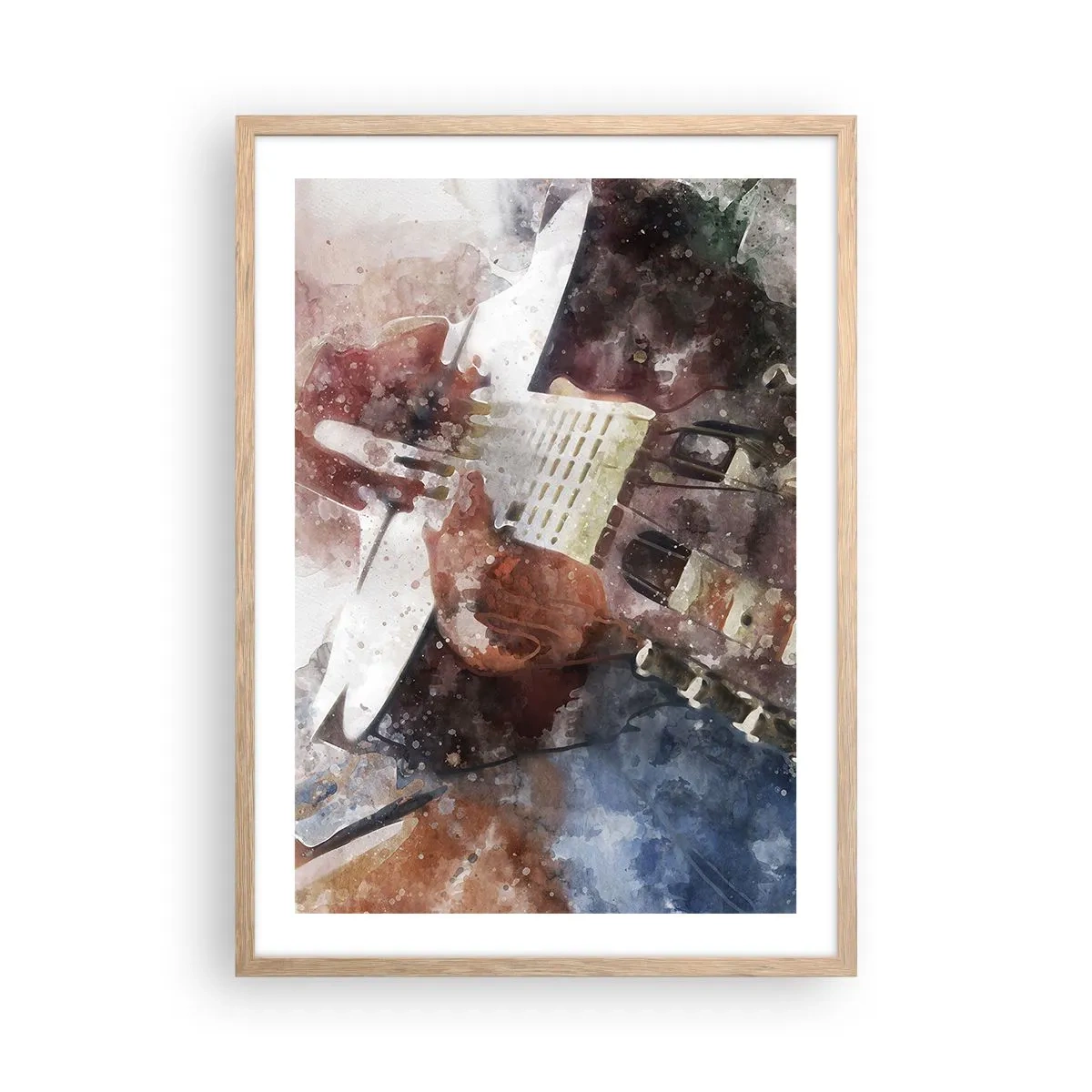 Plakat i ramme af lyst egetræ - Og hvad synes du? - 50x70 cm