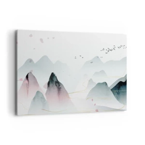 Lærredstryk - Billede på lærred - Over toppene - 120x80 cm