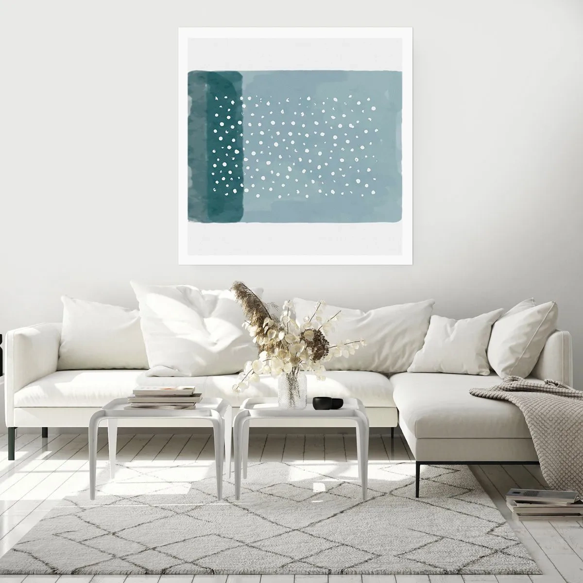 Plakat - Dyrket i blåt - 40x40 cm