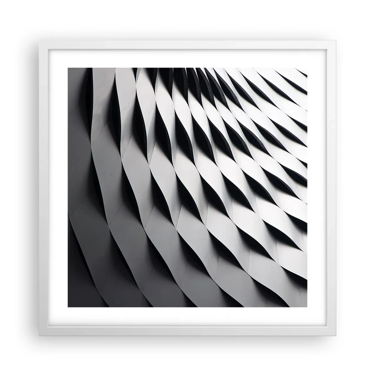 Plakat i hvid ramme - På bølgernes overflade - 50x50 cm