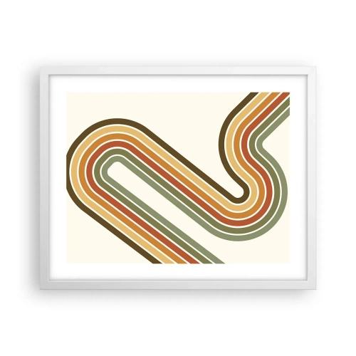 Plakat i hvid ramme - Zigzag til destinationen - 50x40 cm