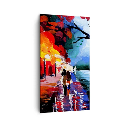 Lærredstryk - Billede på lærred - Flammende efterår i parken - 45x80 cm