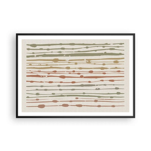 Plakat i sort ramme - Musikalsk farvenotation - 100x70 cm