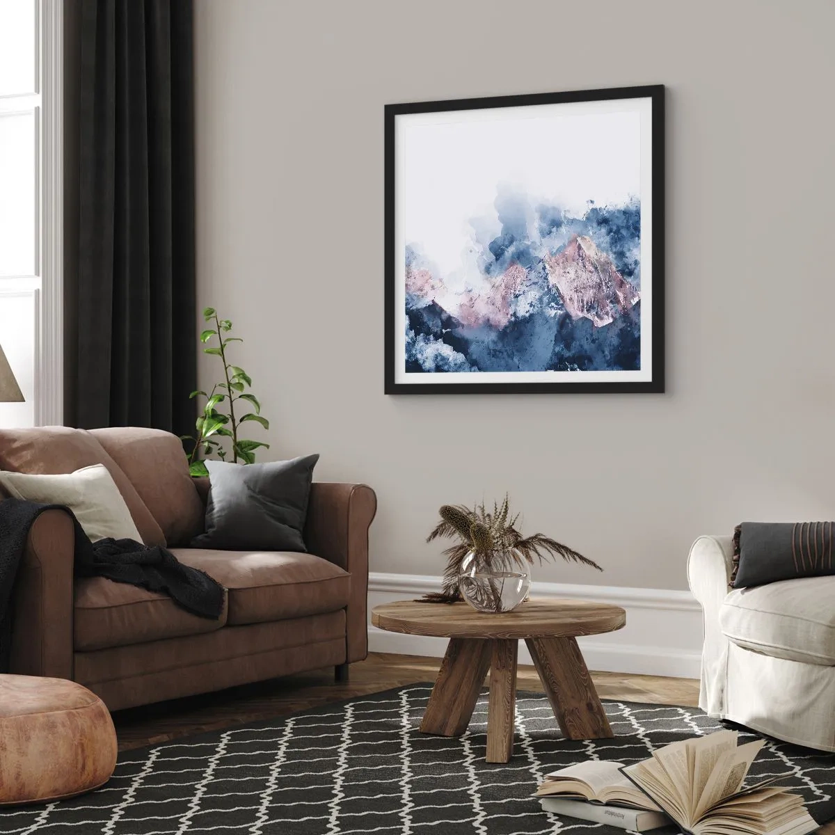 Plakat i sort ramme - Dette er toppene! - 60x60 cm