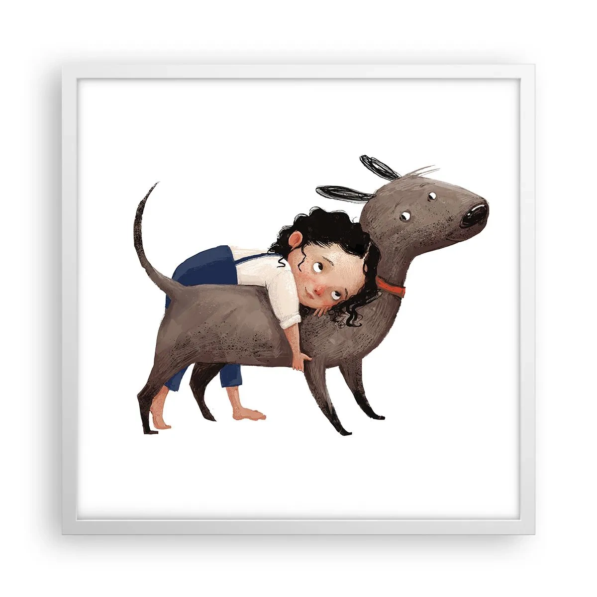 Plakat i hvid ramme - Bedste venner - 50x50 cm