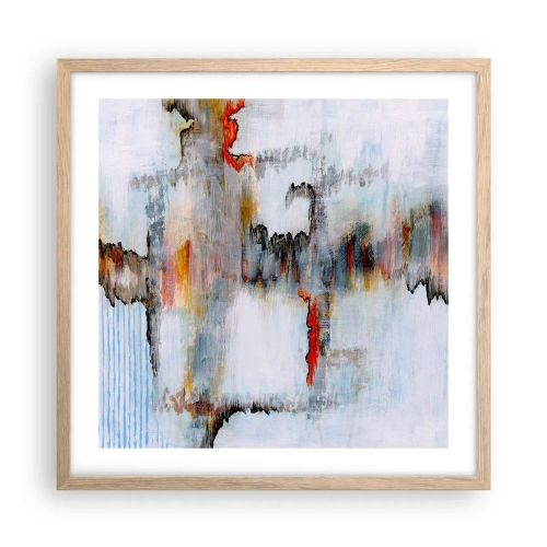 Plakat i ramme af lyst egetræ - En pind på vandet - 50x50 cm