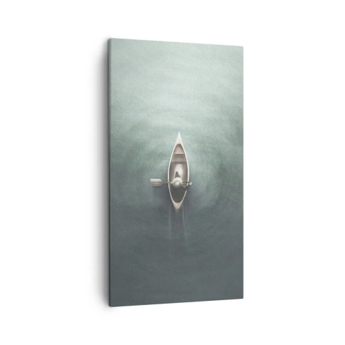 Lærredstryk - Billede på lærred - På tværs af en månelyst sø - 45x80 cm