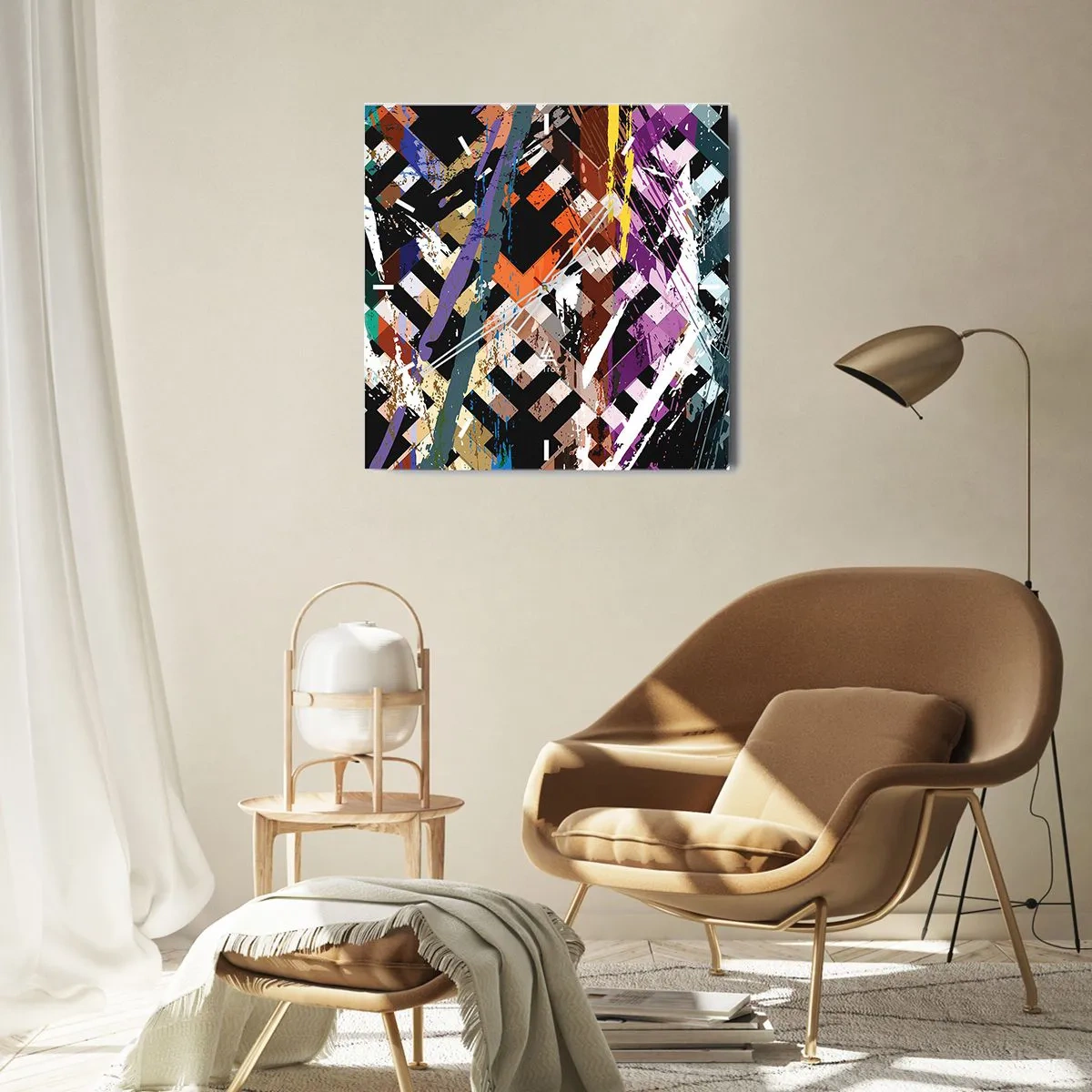 Vægur, Uret - Kvadratisk - 40x40 cm